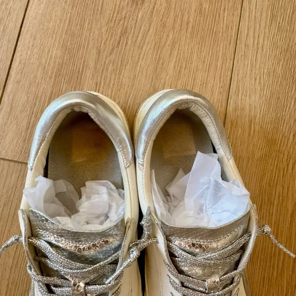 Dolce Vita Zina White Silver Sneaker 9